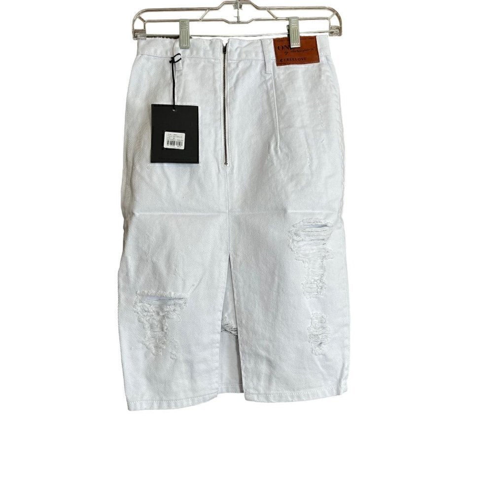 Women's One Teaspoon White Beauty Freelove Denim Skirt, 26, Small, 2-4 - Picture 9 of 14